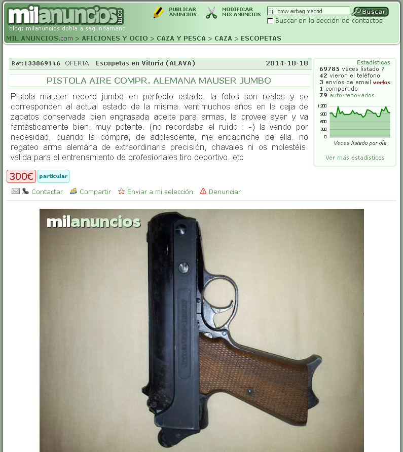 Venta PISTOLA MAUSER RECORD JUMBO Jzgyf9