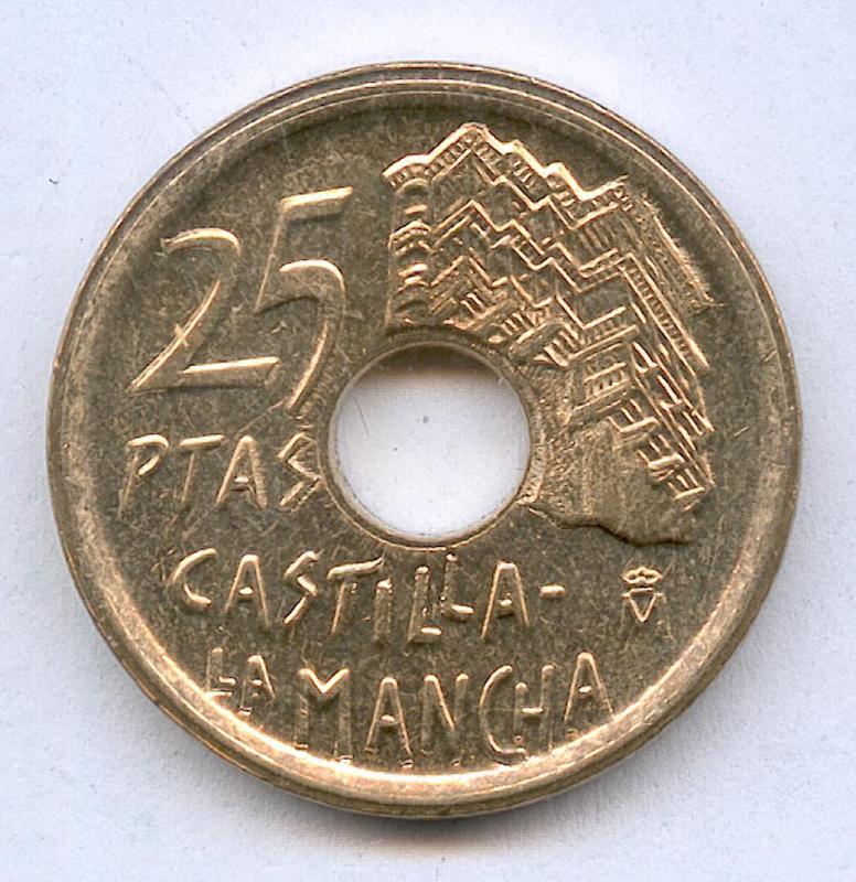 25 pesetas 1996. Castilla-La mancha. *ERROR* en cantos. 29c546e
