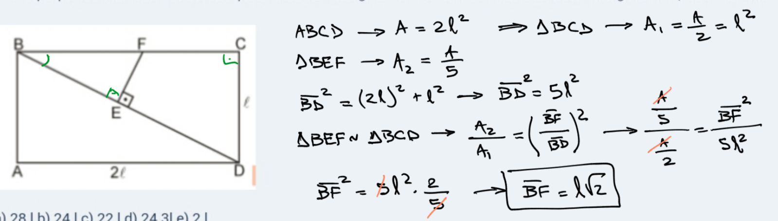 No retângulo ABCD da figura tem-se CD = l e A 50idc4