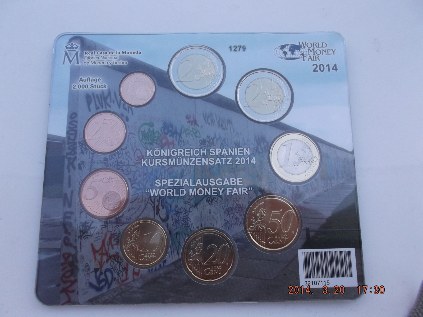 Cartera euros 2014 España. Emisión especial WMF-Berlín. Ebf0j7