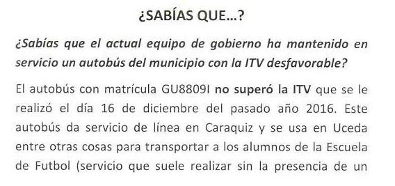 Pide una rotonda a Rajoy y hace circular el microbús municipal sin ITV y con defectos graves. 11j23r8