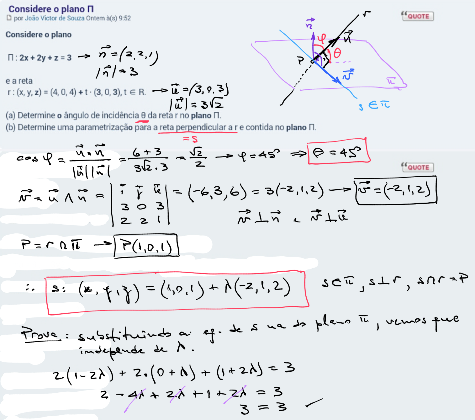 Considere o plano Π  193135