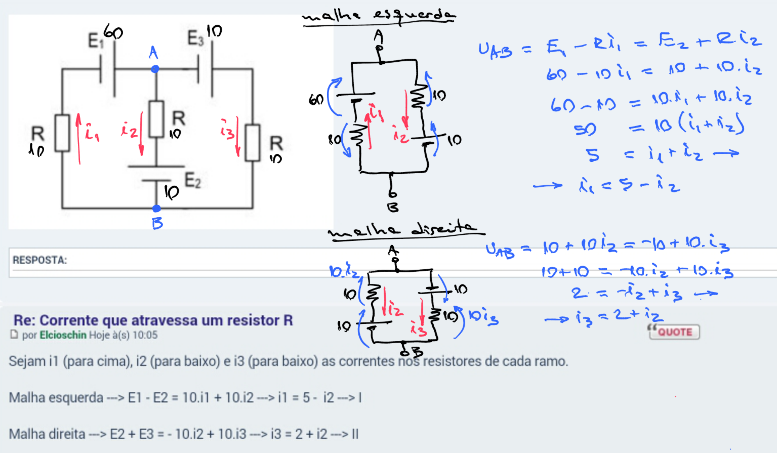 Corrente que atravessa um resistor R 296btsp