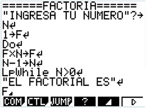 Programa Casio Fx 7400GII Factorial de un número 2zzq41u