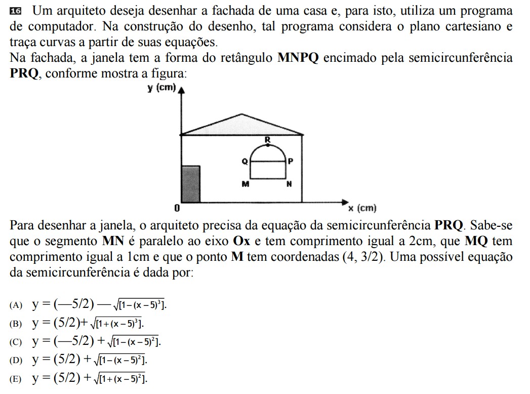 Equação da semicircunferência Bewj2w