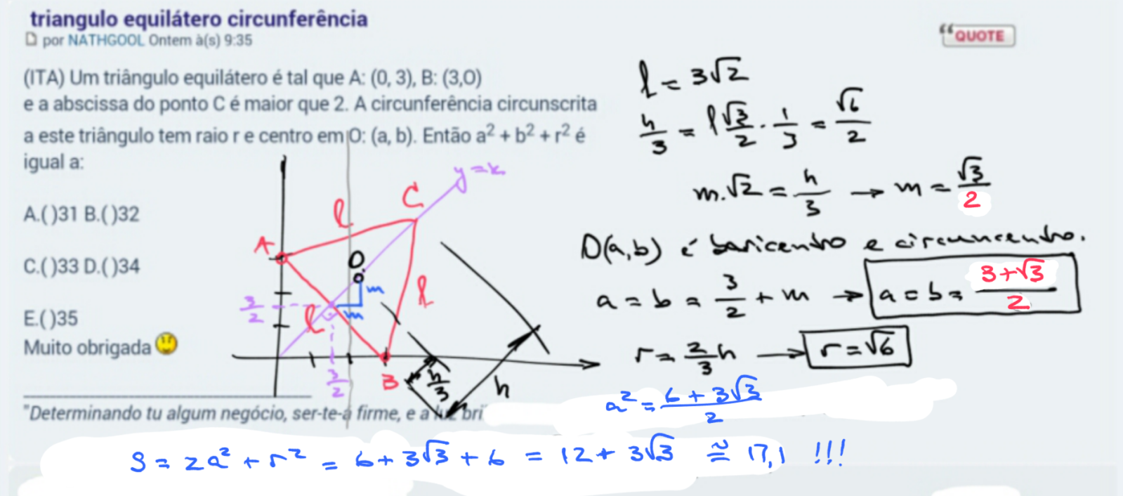 triangulo equilátero circunferência 2e2ed6t