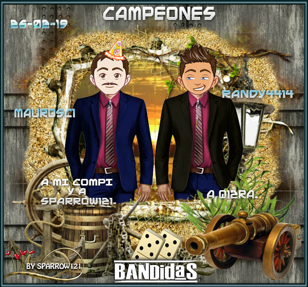 26/02/2019 CAMPEONES: MAUROSC1 Y RANDY4414 - SUBCAMPEONES:IRANZO2017 Y JOSEFH77203  30svatj