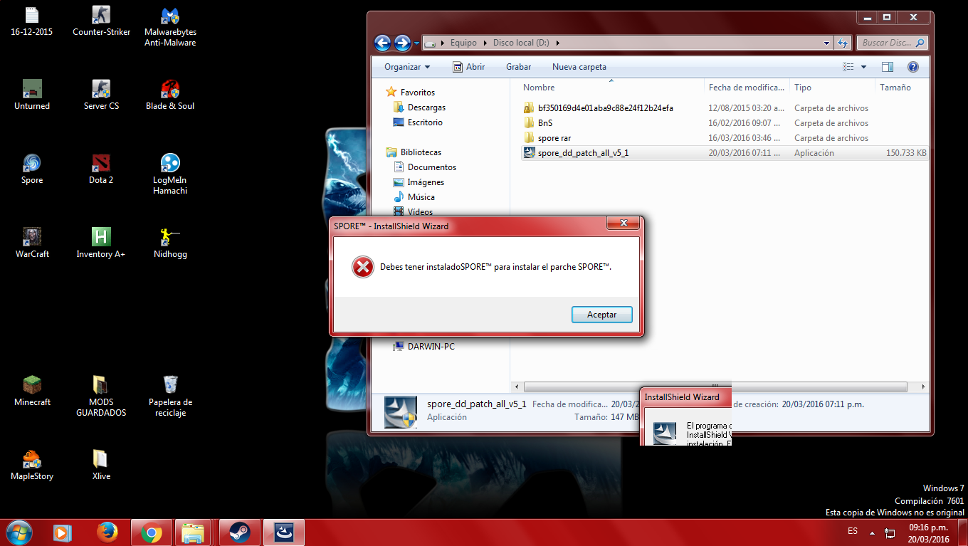 Instalar Parches 1.51 y .16 (error) debes tener instalado Spore? Ndjtwj