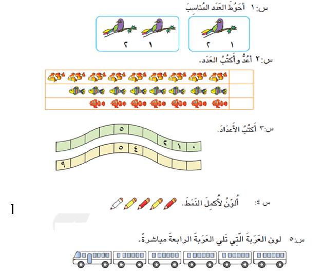 نماذج اسئلة رياضيات نصف السنة  الصف الاول الابتدائي 210cz8y