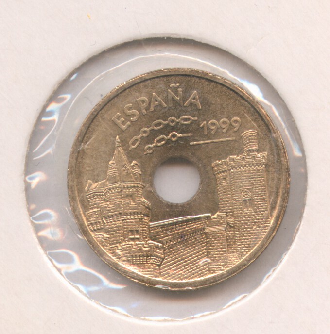 * ERROR *  25 PESETAS AÑO 1999 TALADRO PEQUEÑO 2motvye