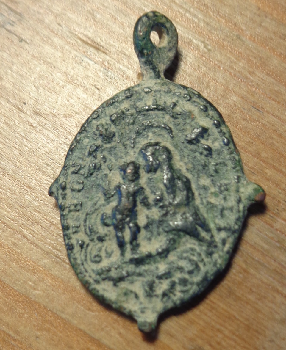 Medalla Jesucristo y Virgen María / Trinidad  S. XVII (R.M. Pe Trinidad 8) Egemuh