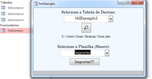 importar - Importar Planilha Excel, Informando A Tabela de Destino, A Folha (sheets) de Origem e Localizando o Documento Excel. Mrr8qu