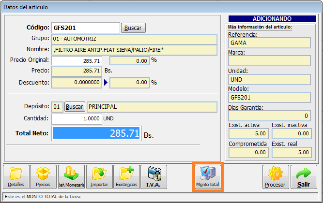 Modificación de precio de artículo en módulo de facturación con IVA incluido O5p9o4