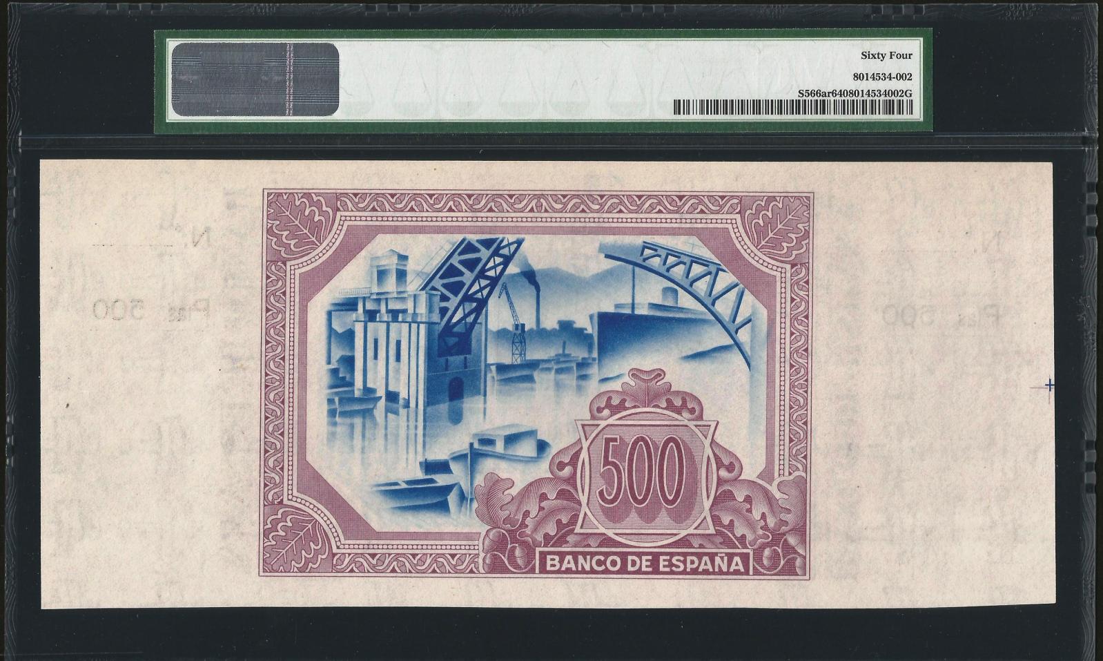 500 Pesetas Banco de España Bilbao, 1937 Rap106