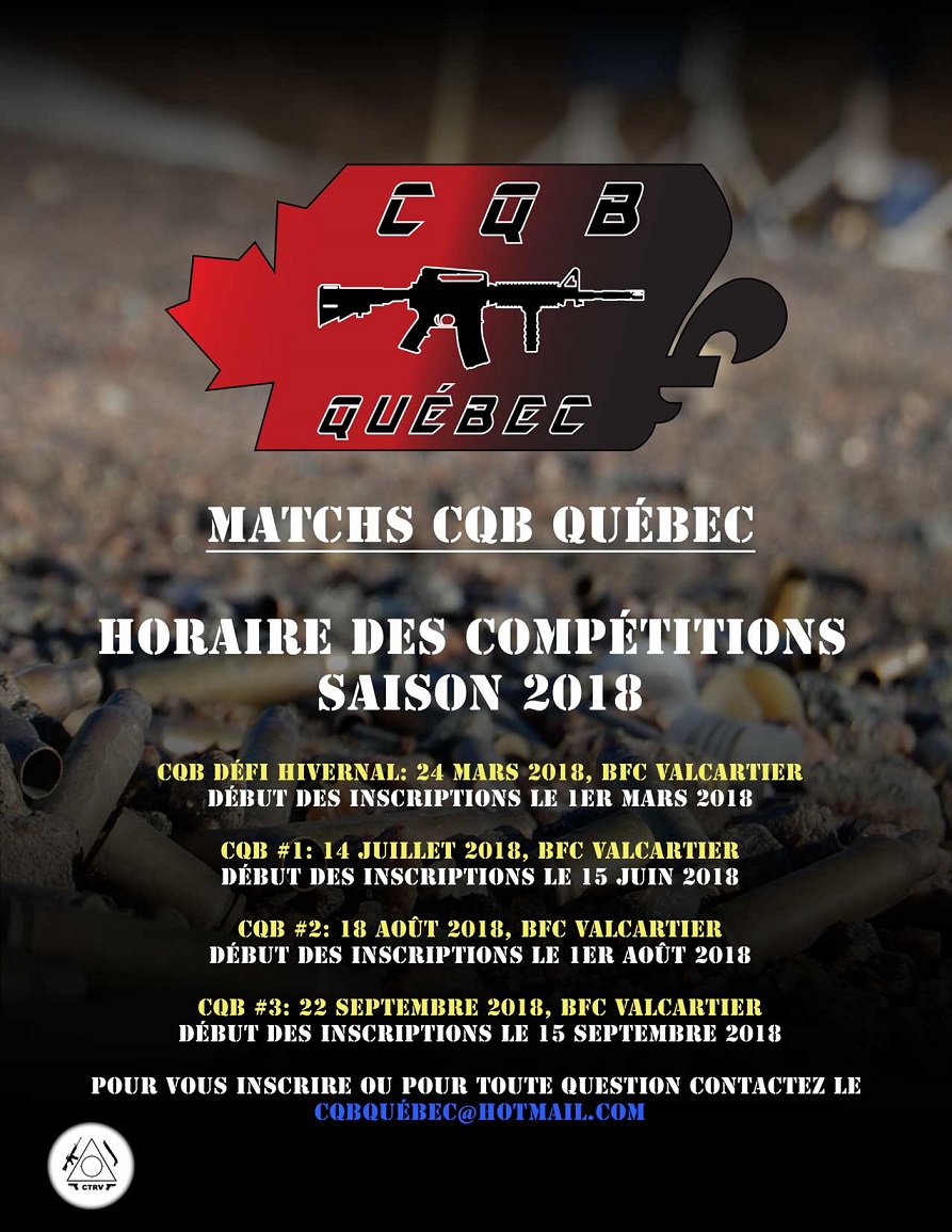 Horaire de la saison CQB QUÉBEC 2018 29hkch