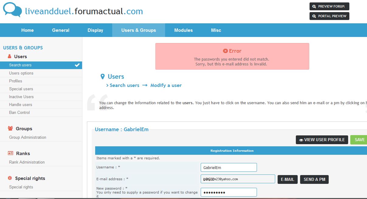 User & Groups Administration Panel bug 2ih2sqq