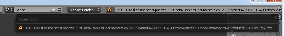 Não consigo importar arquivos .FBX para o blender !!!       Help please  9tmulh