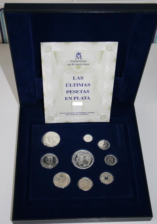 Cartera Juan Carlos I PROOF Últimas pesetas en plata 2001 21lppxi