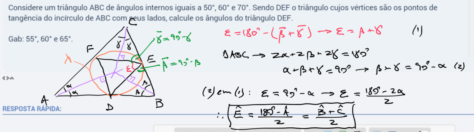 Triângulo, Tangência, Incírculo.  B4ahlf