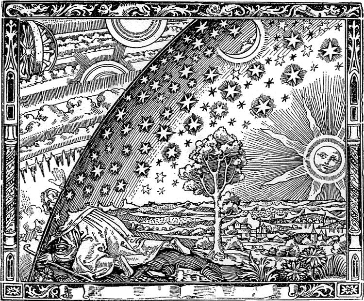 [Manuscrit de Voynich] Iconographie reconnaissable : f68v et le "cosmos d'Oresme" Grav-flammarion