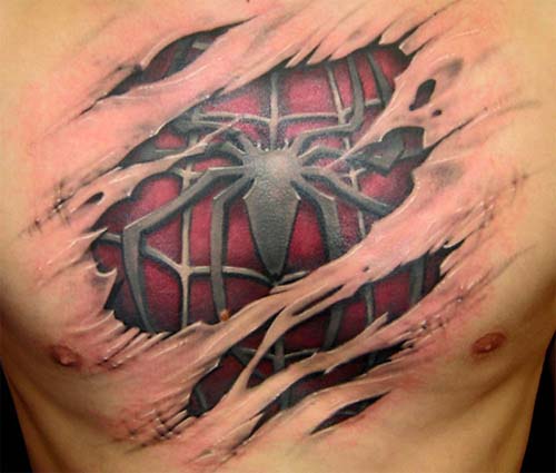 Les Tatouages... - Page 5 Spider-tatoo-chest