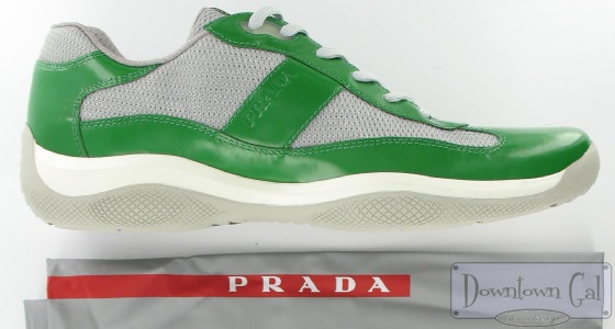  أحذية رجالي من تصميم برادا   Prada-green-silver-sneakers