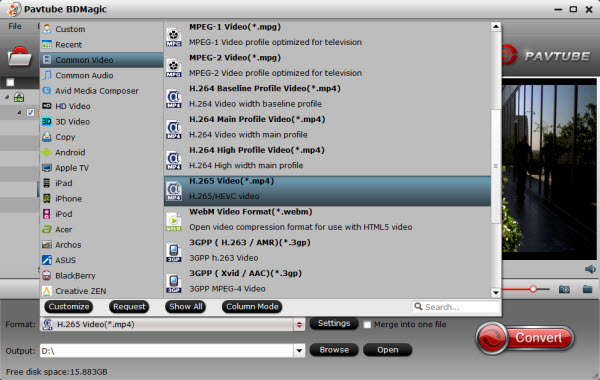 Rip Blu-ray ISO image file to HEVC/H.265 MP4 on PC H.265-hevc-video-format1