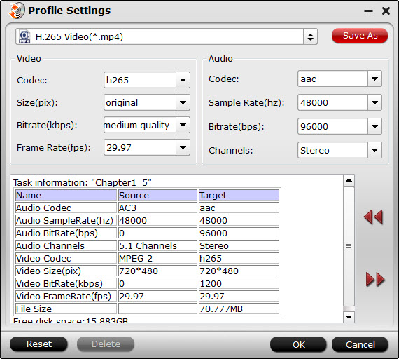 Rip Blu-ray ISO image file to HEVC/H.265 MP4 on PC H.265-hevc-video-settings1