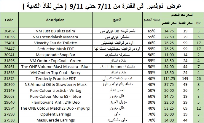 تخفيضات اوريفليم من 7 حتي 9 نوفمبر 2015 Sweet-November-offer-2015