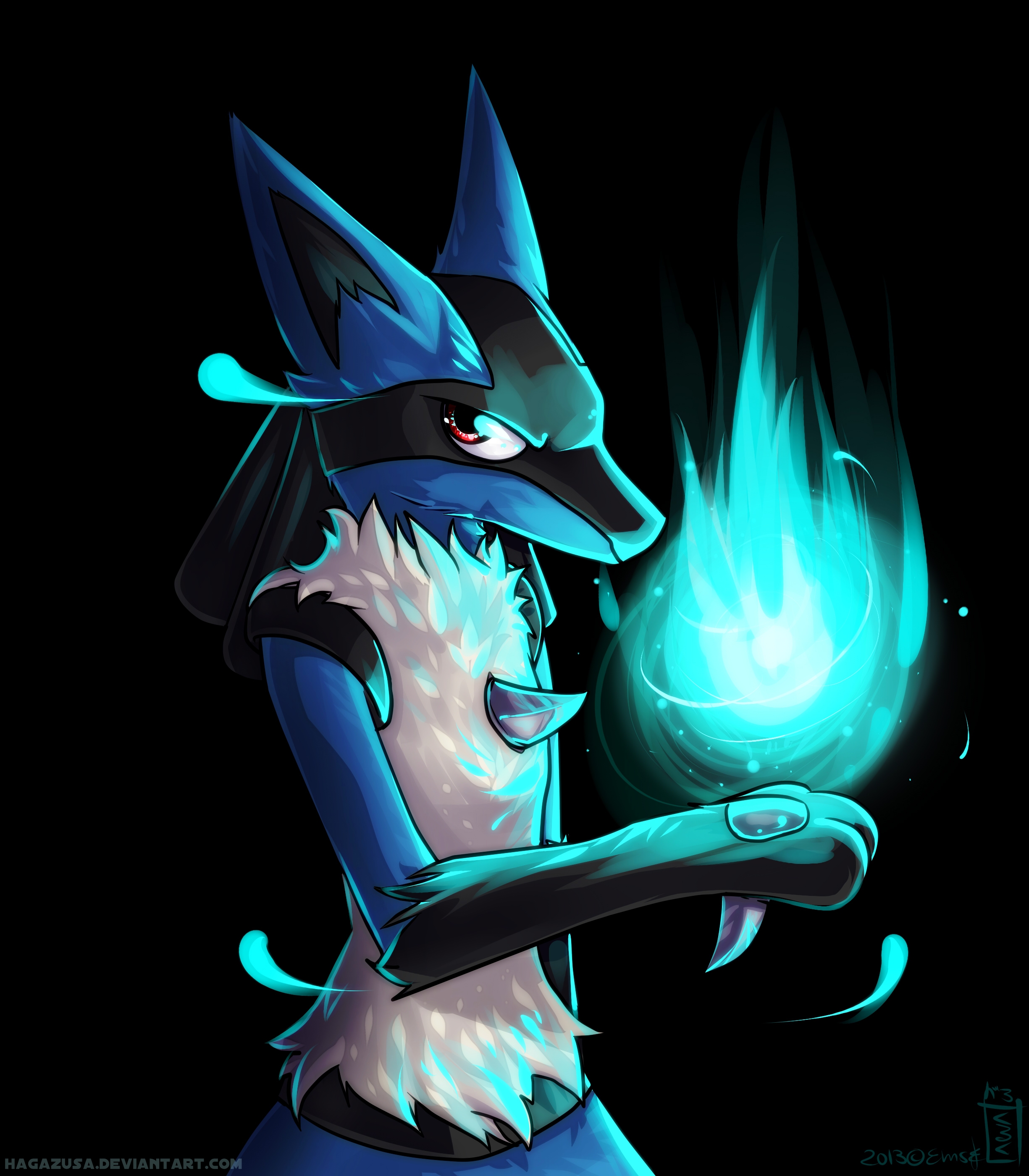 Cyan Mahrukh Lucario_by_hagazusa-d6ohsts