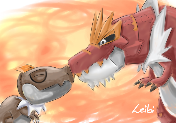 Quel est votre Pokémon préféré du type... ? - Page 17 Tyrunt_and_tyrantrum_doodle_by_leibi97-d6qxqvb