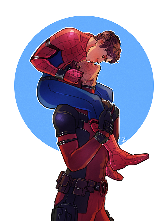 Non movie related pictures! - Page 2 Spiderman_x_deadpool___kiss_by_maxkennedy-da0fsk5