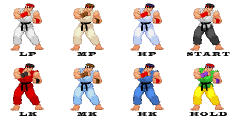 HOW MAKE A MUGEN CHAR WITH A PROCESS MORE SIMPLE Ryu_sfz_palettes_remix_by_street_spriter-d3fpjcd