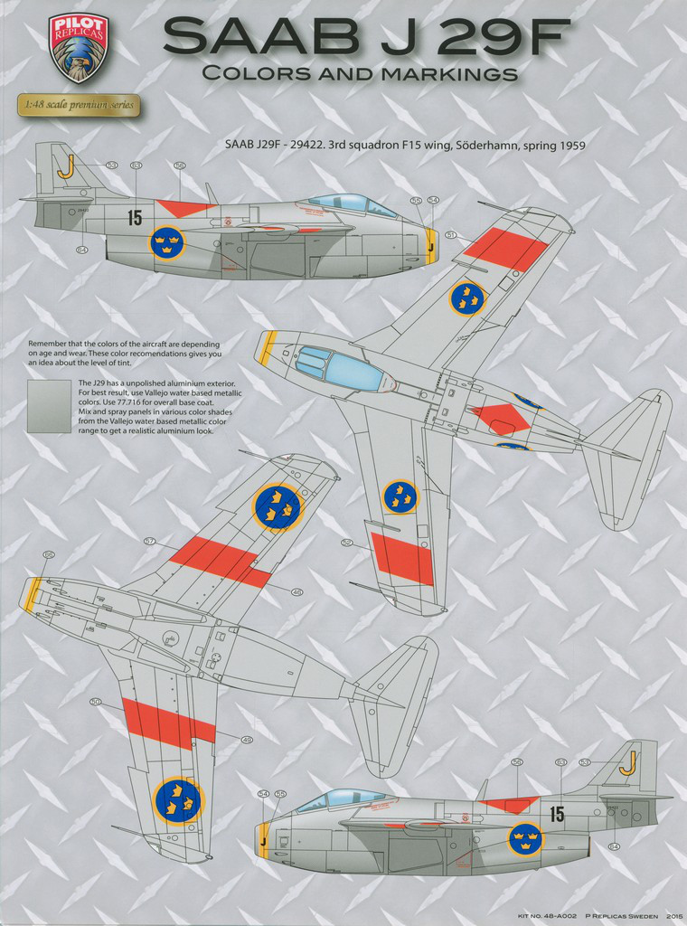 J21 & J29 dubbelt i svenska färger - Pilot Replicas 1/48 333775