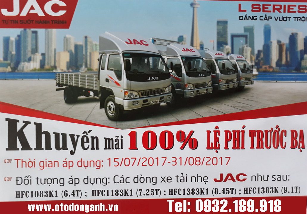 Chợ ôtô: Xe tải Jac 6t4, jac 7t25, jac 8t45, jac 9t1 khuyến mãi cực sốc 2017 Jac