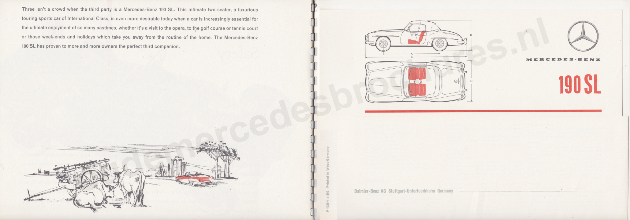 (W121): Catálogo 190SL 1960 USA - inglês R014