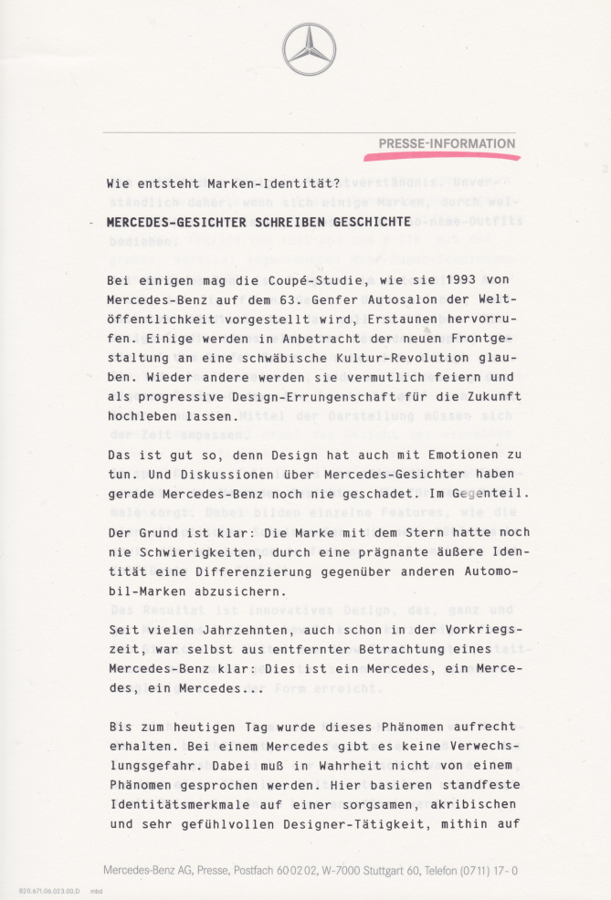 (C208): Brochura - estudos do conceito 1993 - alemão 012