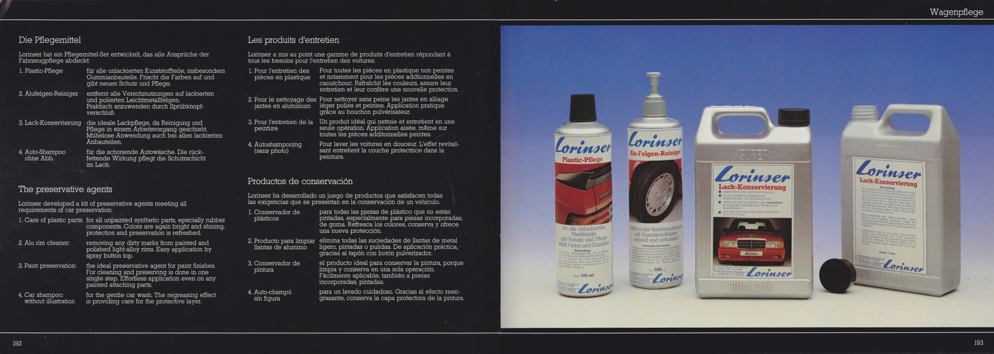 (Lorinser): Catálogo linha Mercedes-Benz 1984 - alemão/inglês/francês/italiano 095