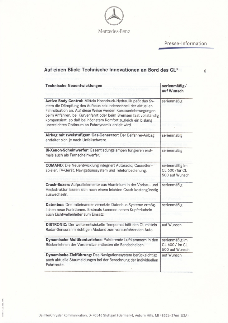 (C215): Press Release 1999 - alemão 010