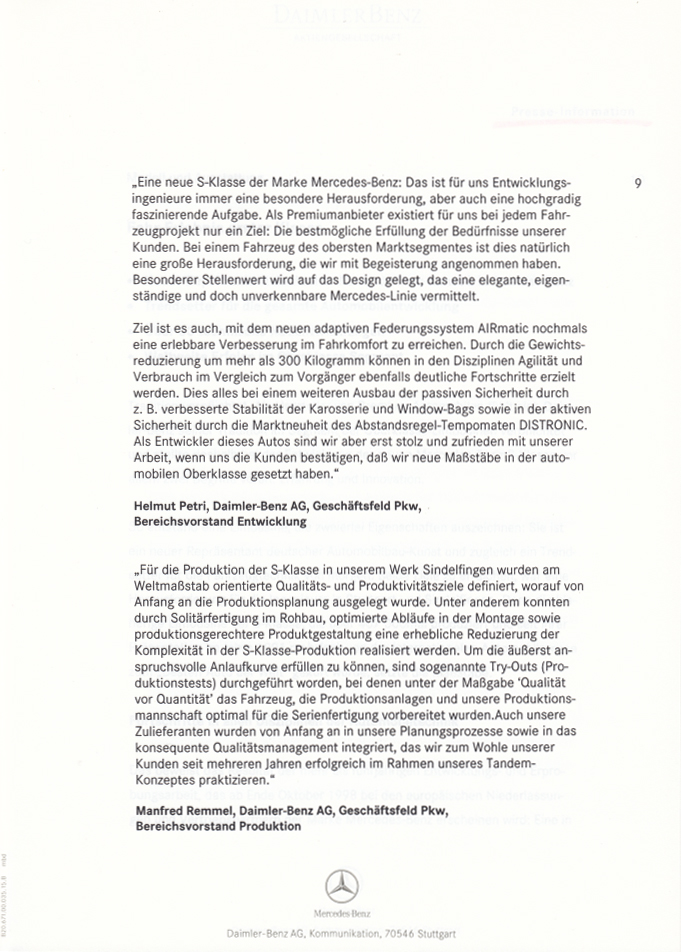 (W220): Press Release 1998 - alemão 0013