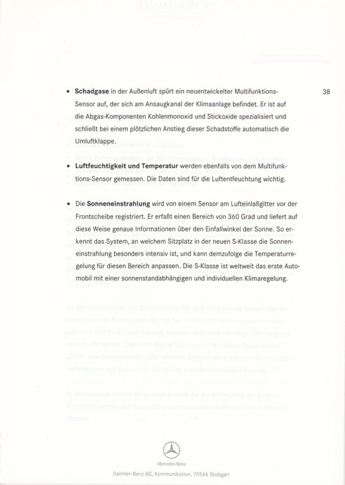 (W220): Press Release 1998 - alemão 0048