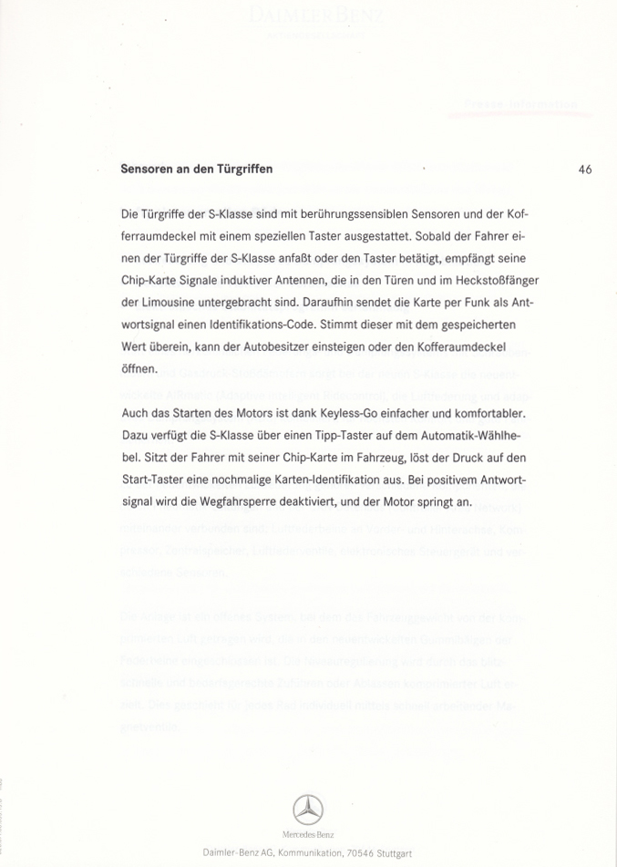 (W220): Press Release 1998 - alemão 0057