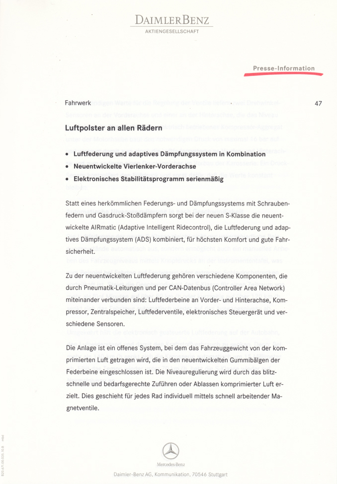 (W220): Press Release 1998 - alemão 0058