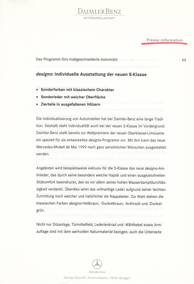 (W220): Press Release 1998 - alemão 0070