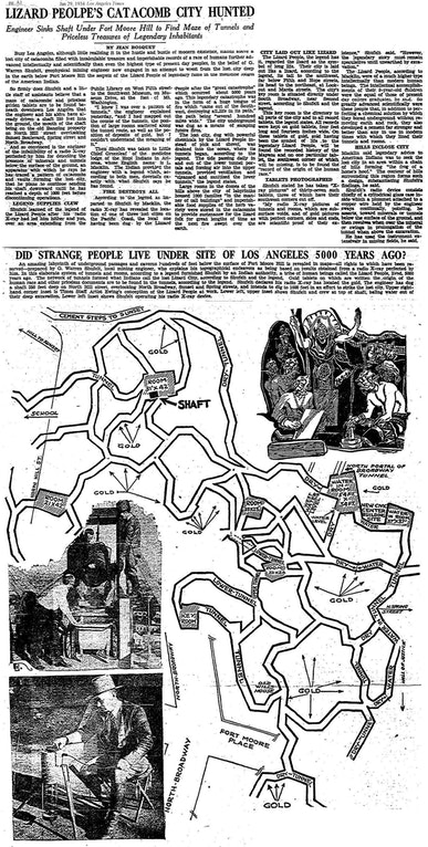 O povo lagarto do subterrâneo de Los Angeles Cidade-povo-lagarto