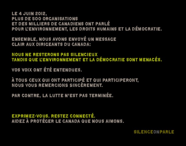 No Futur - la terre au 21° siecle - Page 15 Silence-on-parle-canada-mobilisation-citoyenne-associative