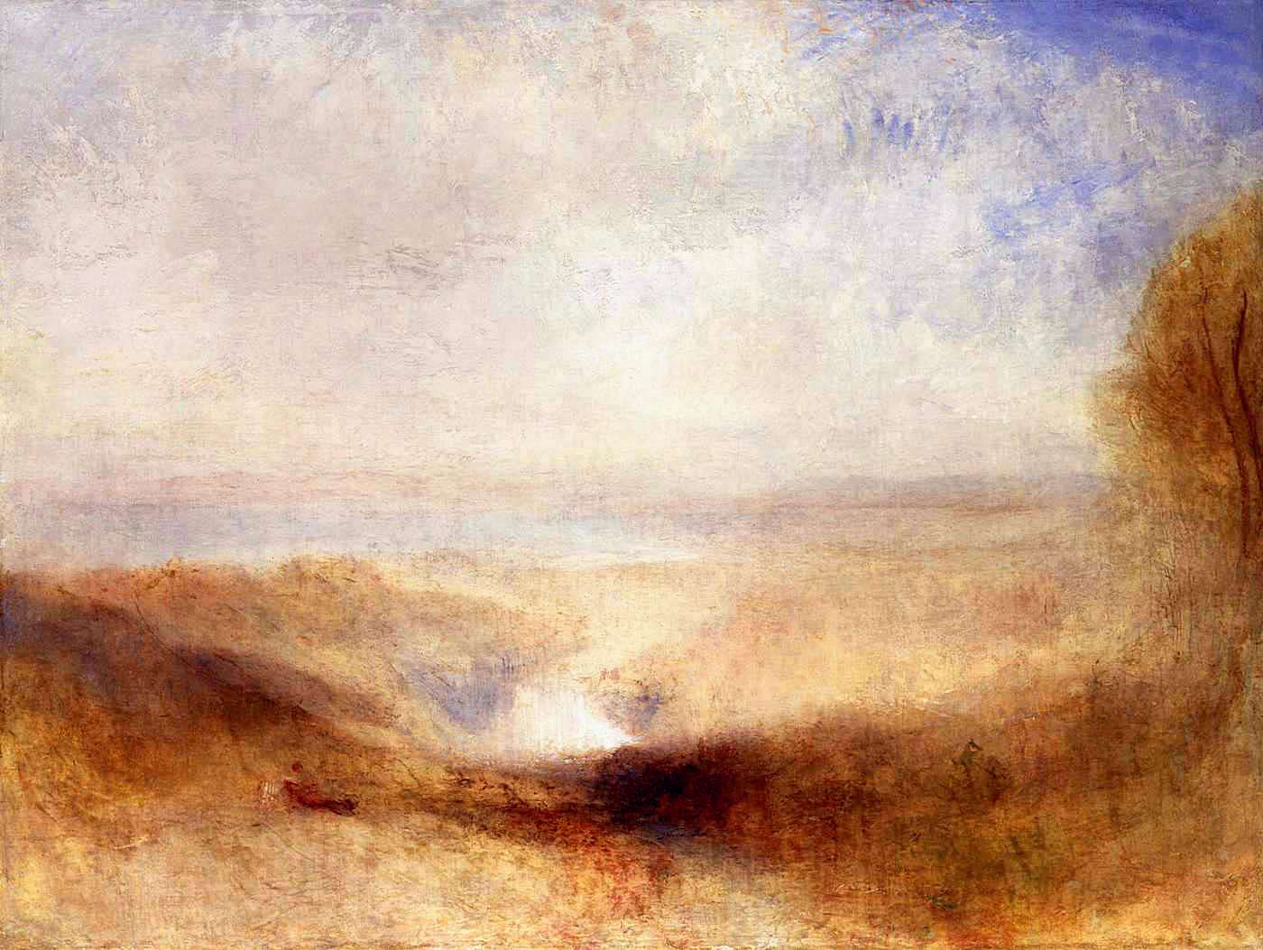 accents et lumières de saison Joseph-Mallord-William-Turner-Paintings-Landscape-with-a-River-and-a-Bay-in-the-Background-1835-40