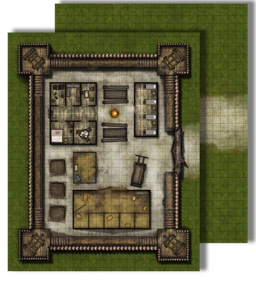 PAIZO MAPS The Bandit Outpost (camp/fort) PZOSQW30031_500