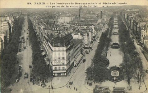 Le boulevard Beaumarchais - Paris 3e - 4e et 11e   1bd_beaum_cpa1