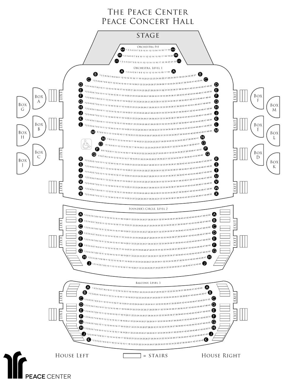 Concert - February 22 2015 Greenville, South Carolina The Peace Center Matinee 3:00 PM Peace-Concert-Hall-Seating-Chart-July-2014